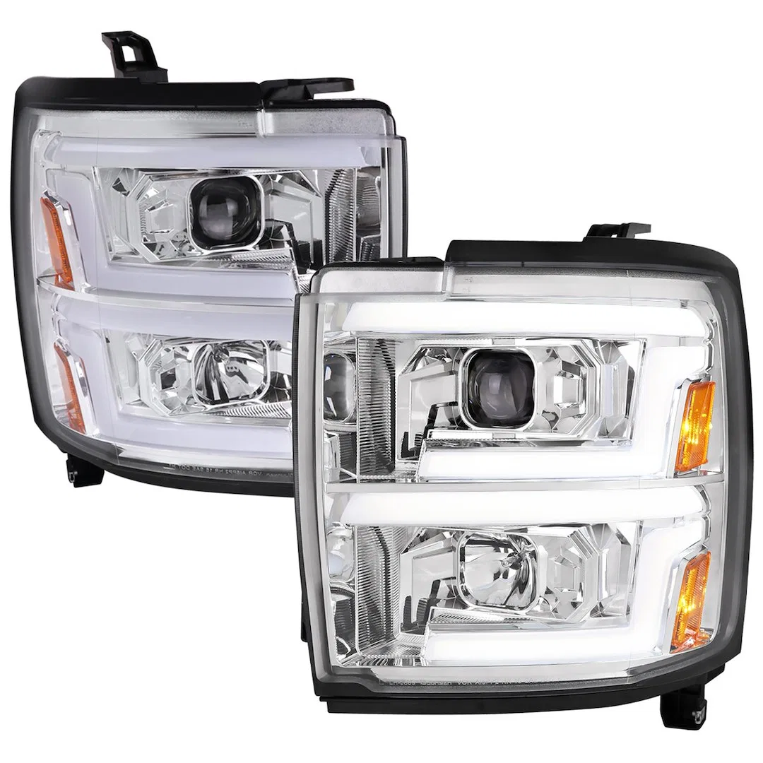 2LHP-SIV1525-SQ-TM – SPEC-D TUNIN Headlight Assembly, Projector Beams With Fiber Optic Daytime Running Light/ Switchb...